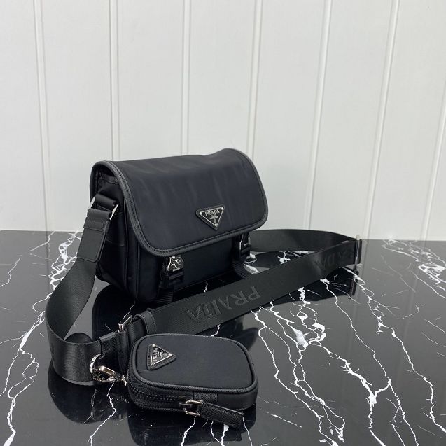 Prada original nylon shoulder bag 2VD034 black 