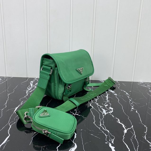 Prada original nylon shoulder bag 2VD034 green