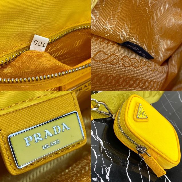Prada original nylon shoulder bag 2VD034 yellow