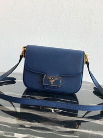 Prada original saffiano leather embleme shoulder bag 1BD217 blue