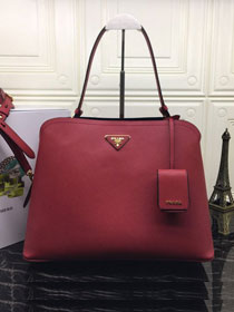 Prada original saffiano leather matinee handbag 1BA249 red