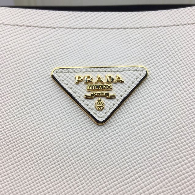 Prada original saffiano leather matinee handbag 1BA249 white