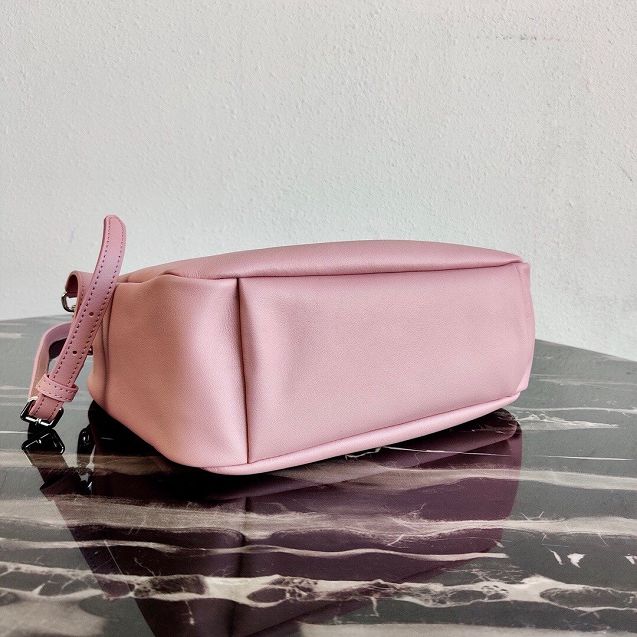 Prada original calfskin hobo bag 1BC132 pink