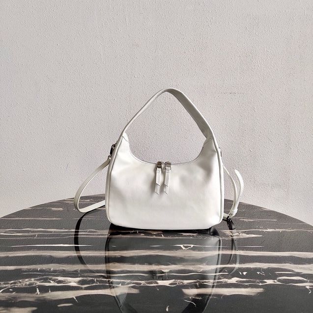 Prada original calfskin hobo bag 1BC132 white