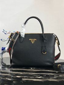 Prada original grained calfskin tote handbag 1BA157 black