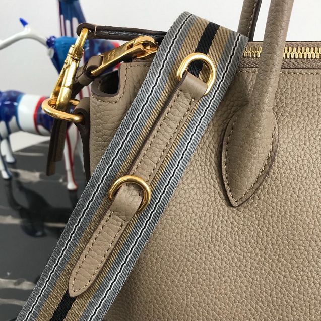 Prada original grained calfskin tote handbag 1BA157 grey