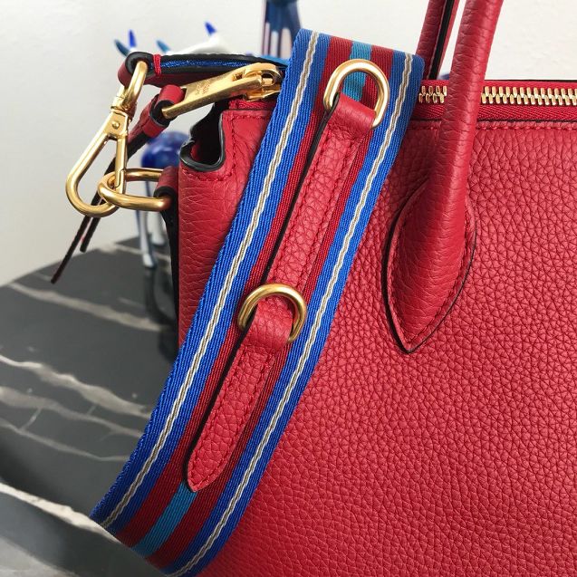 Prada original grained calfskin tote handbag 1BA157 red