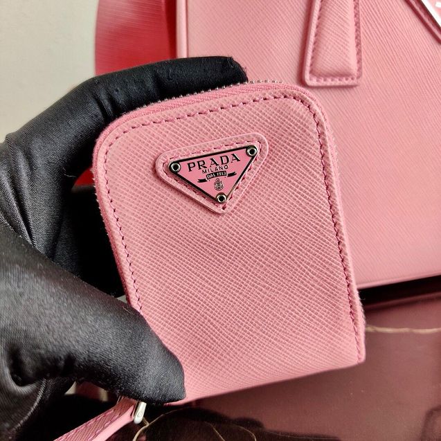 Prada original saffiano leather galleria micro bag 1BA296 pink