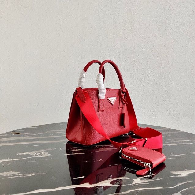 Prada original saffiano leather galleria micro bag 1BA296 red