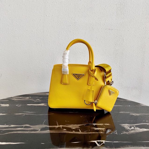 Prada original saffiano leather galleria micro bag 1BA296 yellow