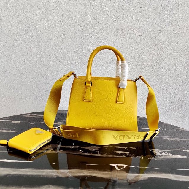 Prada original saffiano leather galleria micro bag 1BA296 yellow