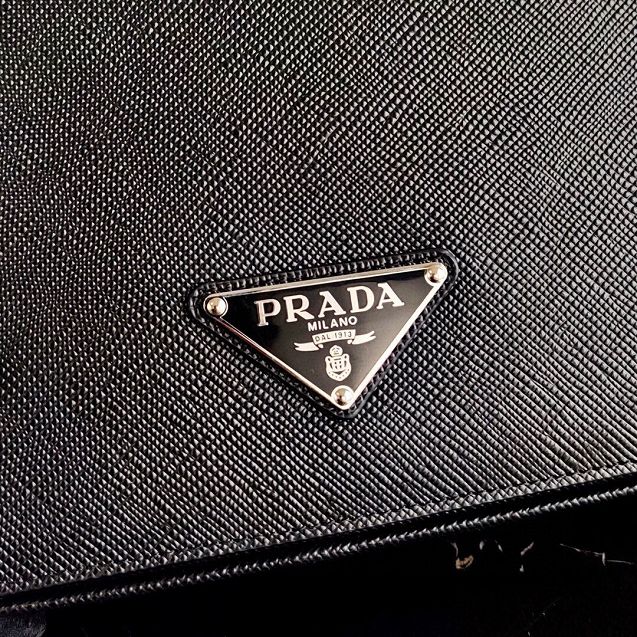 Prada original saffiano leather shoulder bag 2VD038 black