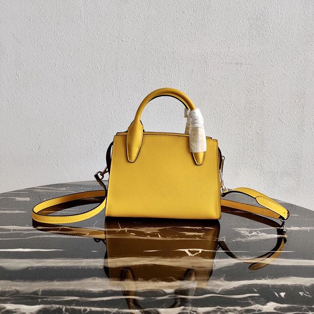 Prada original saffiano leather small monochrome bag 1BA269 yellow