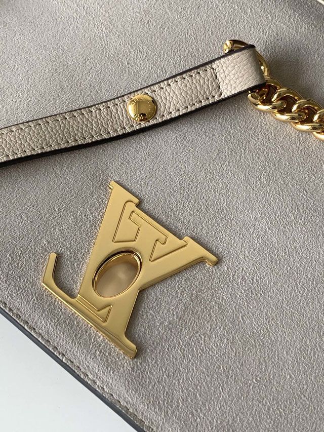 Louis vuitton original calfskin lockme clutch M56087 grey