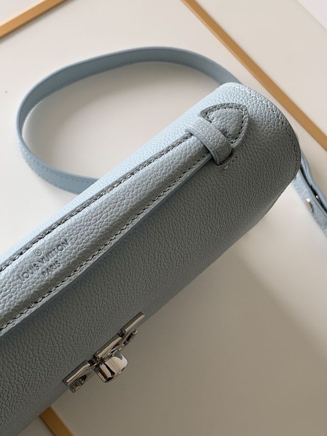 Louis vuitton original calfskin lockme clutch M56136 light blue