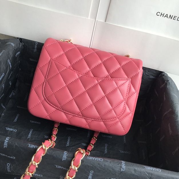 CC original lambskin super mini flap bag A35200 hot pink