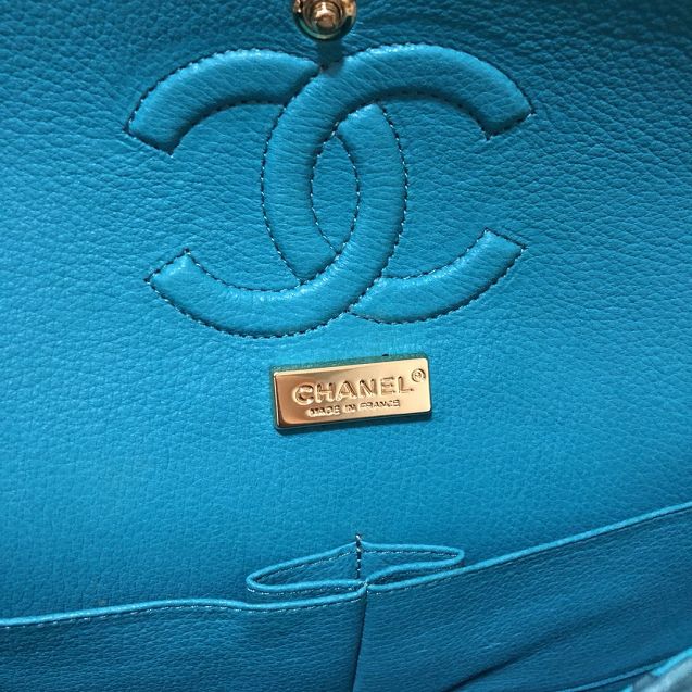 CC original python leather flap bag A01112 turquoise