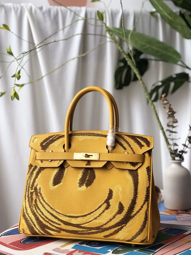 Hermes handmade original epsom leather birkin bag BK00035-2 yellow