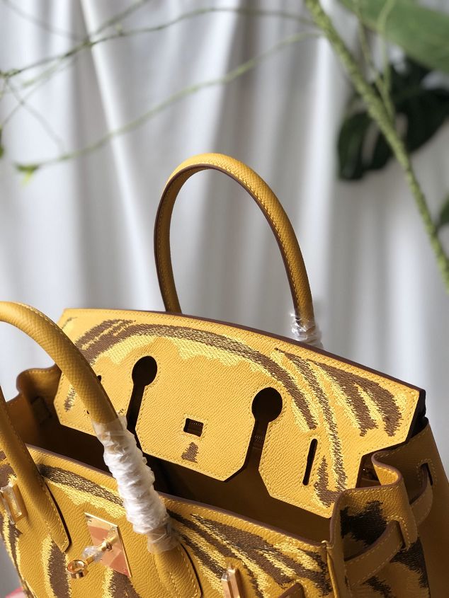 Hermes handmade original epsom leather birkin bag BK00035-2 yellow