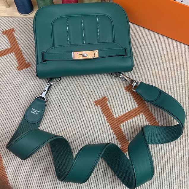 Hermes original swift calfskin berlin bag BL0020 emerald green