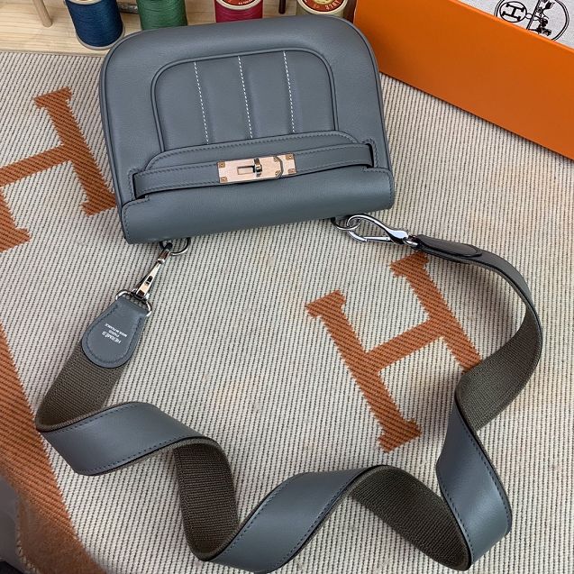 Hermes original swift calfskin berlin bag BL0020 grey