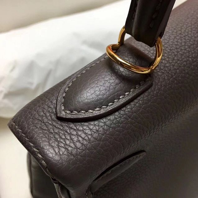 Hermes original togo leather kelly 28 bag K28-1 gris etain