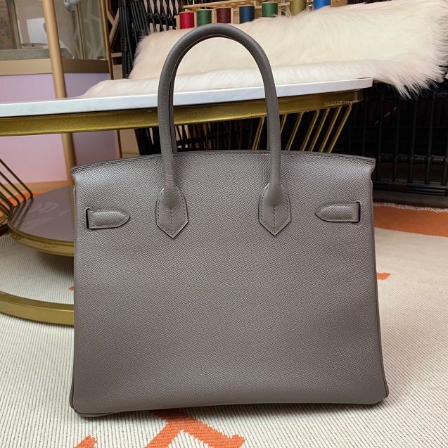 Hermes original epsom leather birkin 35 bag H35-3 gris etain