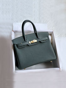 Hermes original togo leather birkin 25 bag H25-1 vert amande