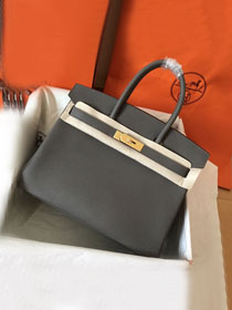 Hermes original togo leather birkin 30 bag H30-1 gris etain