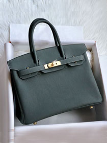Hermes original togo leather birkin 35 bag H35-1 vert amande