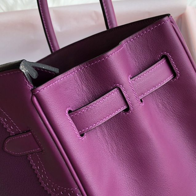 Hermes handmade original togo leather birkin bag BK0035 purple