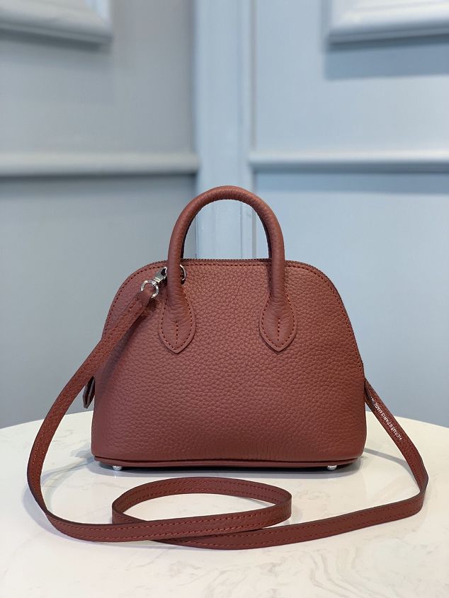 Hermes original togo leather mini bolide bag H018 bordeaux