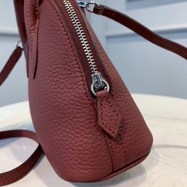 Hermes original togo leather mini bolide bag H018 bordeaux