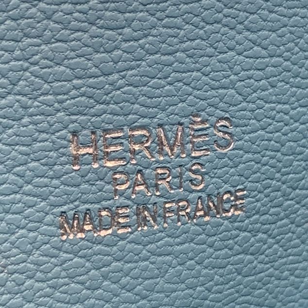 Hermes original togo leather mini bolide bag H018 sky blue
