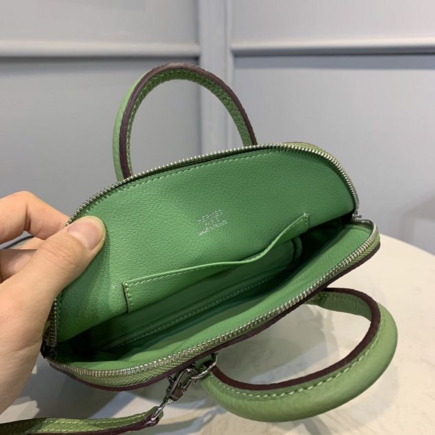 Hermes original togo leather mini bolide bag H018 vert criquet
