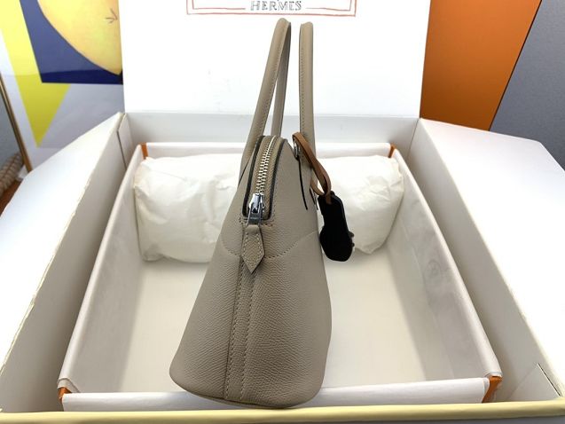 Hermes original epsom leather small bolide 27 bag B027 light grey