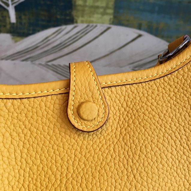 Hermes original togo leather mini evelyne tpm 17 shoulder bag E17 amber 