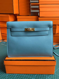 Hermes original evercolor leather kelly danse bag KD022 blue du nord 