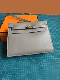 Hermes original evercolor leather kelly danse bag KD022 gris asphalte