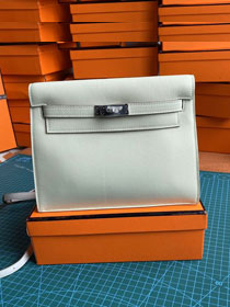 Hermes original evercolor leather kelly danse bag KD022 white
