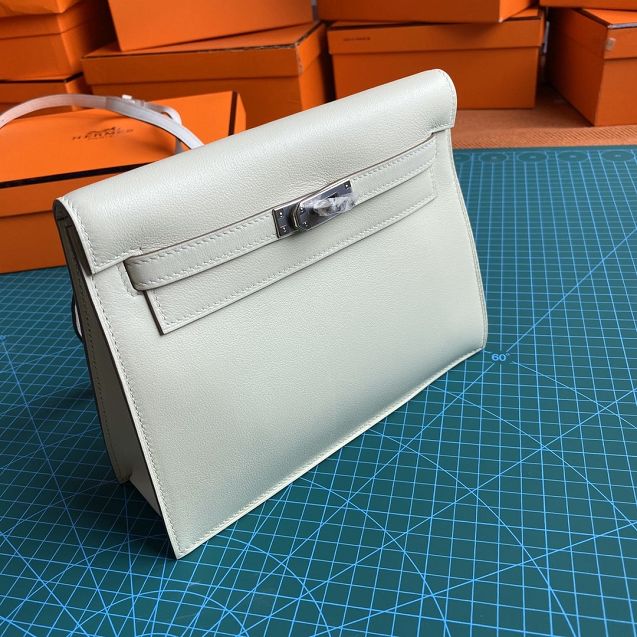 Hermes original evercolor leather kelly danse bag KD022 white