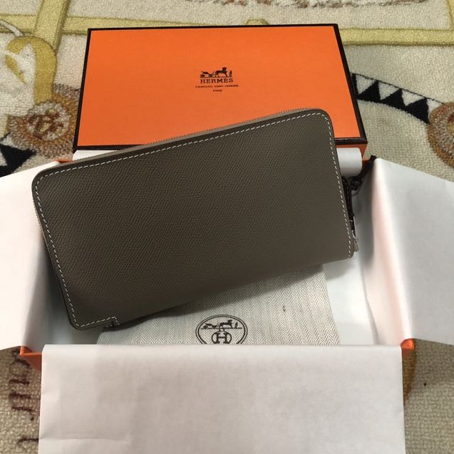 Hermes original epsom leather zipper wallet HA0158