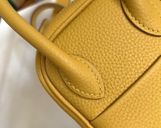 Hermes original togo leather mini lindy 19 bag H019 amber