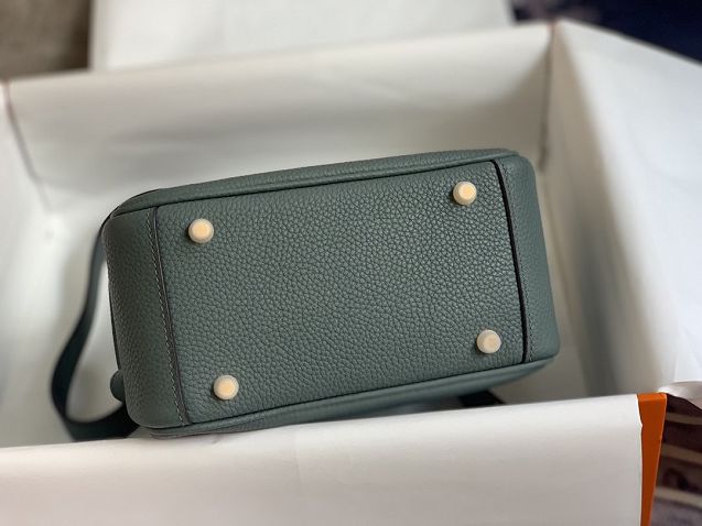 Hermes original togo leather mini lindy 19 bag H019 azure