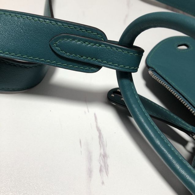 Hermes original togo leather mini lindy 19 bag H019 emerald green