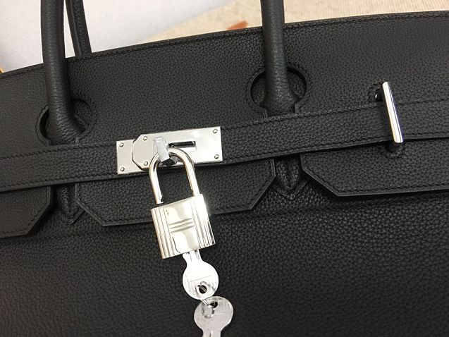 Hermes original calfskin birkin 42 shoulder bag BK0058  black