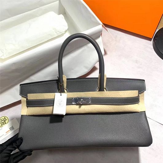 Hermes original calfskin birkin 42 shoulder bag BK0058 grey