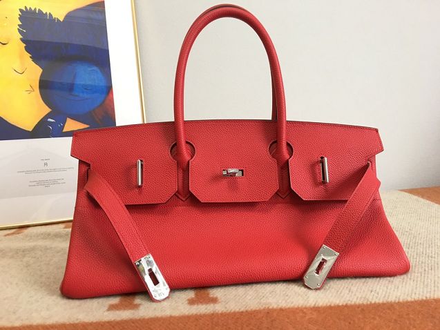 Hermes handmade original calfskin birkin 42 shoulder bag BK0058 red