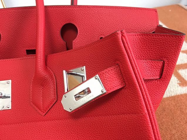 Hermes original calfskin birkin 42 shoulder bag BK0058 red