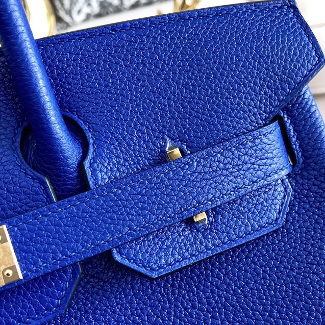Hermes original togo leather birkin 25 bag H25-1 electric blue